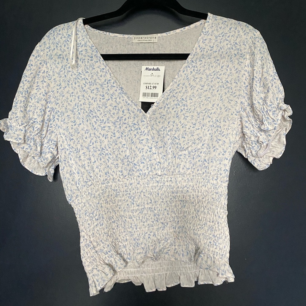 NWT Romantic Blue and White Blouse